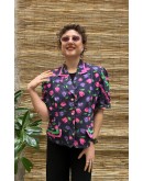 Vintage short sleeves floral blazer XL