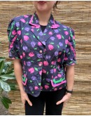 Vintage short sleeves floral blazer XL