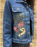 Vintage denim jacket με κεντήματα S