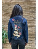 Vintage denim jacket με κεντήματα S