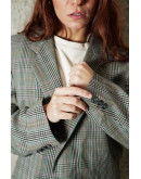 Vintage μάλλινο καρό σακάκι 