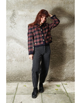 Vintage μάλλινο καρό σακάκι M