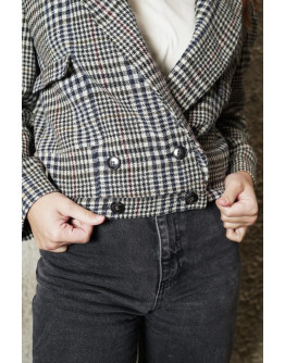 Vintage μάλλινο καρό σακάκι M