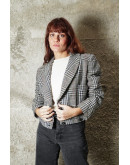 Vintage woollen plaid blazer M