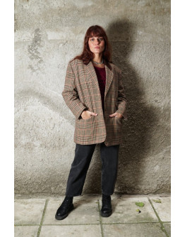 Vintage μάλλινο καρό σακάκι 