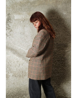 Vintage μάλλινο καρό σακάκι 