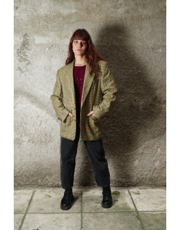 Vintage μάλλινο καρό σακάκι 