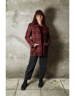 Vintage μάλλινο σακάκι με βελούδινo γιακά Μ