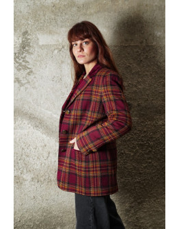 Vintage μάλλινο σακάκι με βελούδινo γιακά Μ