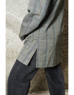 Vintage μάλλινο καρό σακάκι 