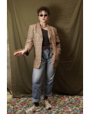 Vintage wollen plaid blazer M