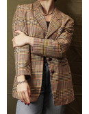 Vintage wollen plaid blazer M