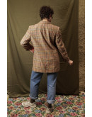 Vintage wollen plaid blazer M