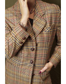 Vintage wollen plaid blazer M