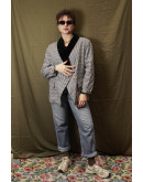 Vintage wollen plaid blazer L