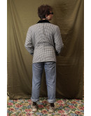 Vintage wollen plaid blazer L