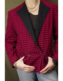 Vintage wollen plaid blazer L