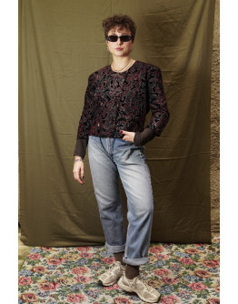 Vintage βελούδινo σακάκι με χρυσές λεπτομέρειες S