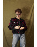 Vintage velvet jacket with shiny details L