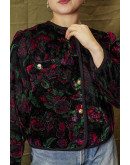 Vintage velvet jacket with shiny details L