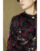 Vintage velvet jacket with shiny details L