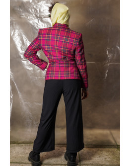 Vintage μάλλινο καρό σακάκι S