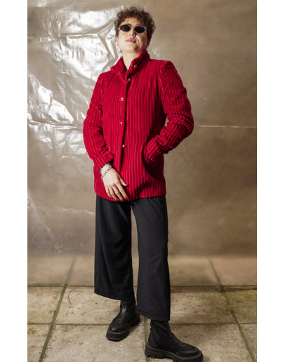 Vintage βελούδινo κόκκινο σακάκι S