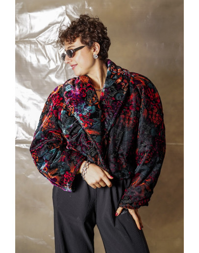 Vintage velvet jacket with shiny details M