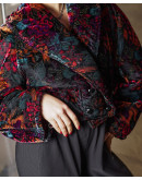 Vintage velvet jacket with shiny details M