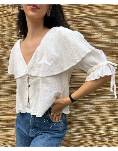 Vintage λευκό top M