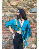 Silk wrap printed top 