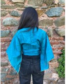 Silk wrap printed top 