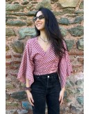 Silk wrap printed top 