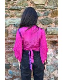 Silk wrap printed top 