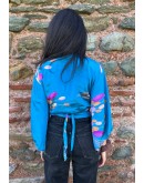 Silk wrap printed top 