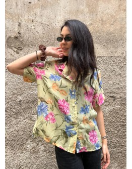 Vintage floral shirt M-L