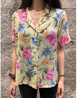 Vintage floral shirt M-L
