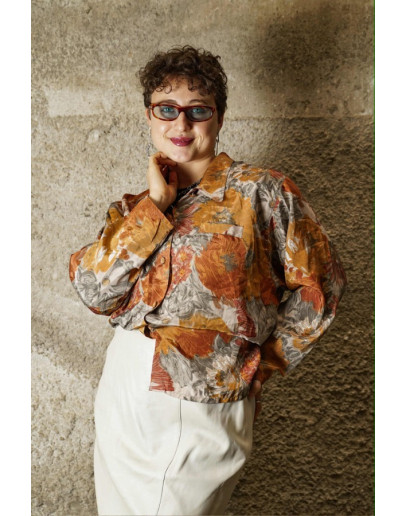 Vintage εμπριμέ πουκάμισο XL