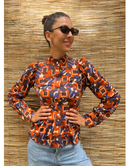 Vintage printed 70's shirt S