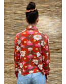 Vintage floral 70's shirt M