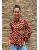 Vintage printed 70's shirt L