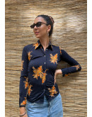 Vintage floral 70's shirt XS