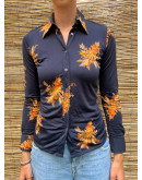 Vintage floral 70's shirt XS