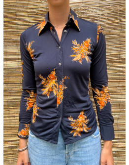 Vintage floral 70's shirt XS