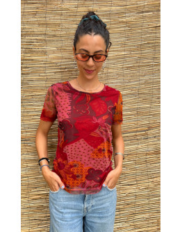 Vintage Y2K printed top M