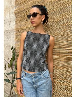Vintage Y2K εμπριμέ top S