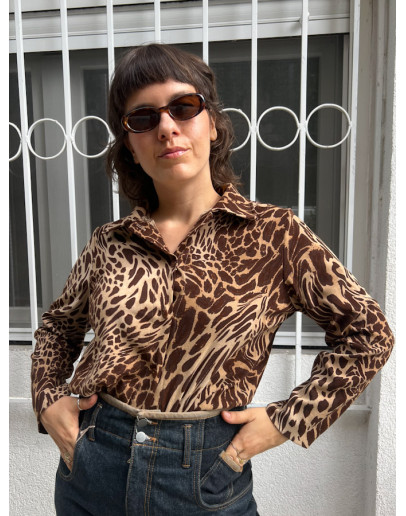 Vintage animal print shirt M