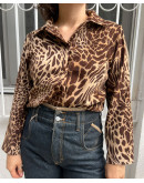 Vintage animal print shirt M