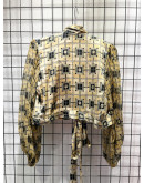 Vintage printed wrap top 