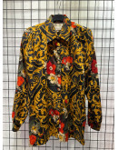 Vintage woollen printed shirt L-XL